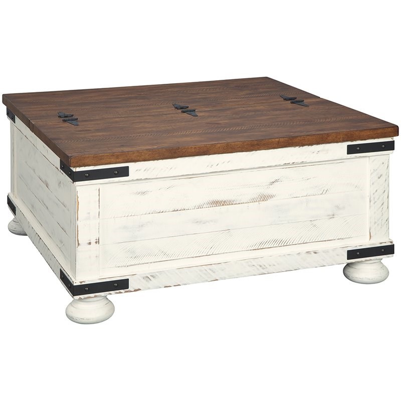 Ashley Furniture Wystfield Storage Coffee Table in Vintage White