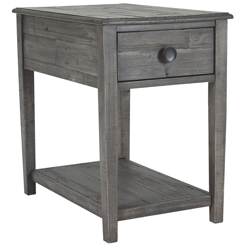 Ashley Furniture Borlofield 1 Drawer End Table in Dark Gray