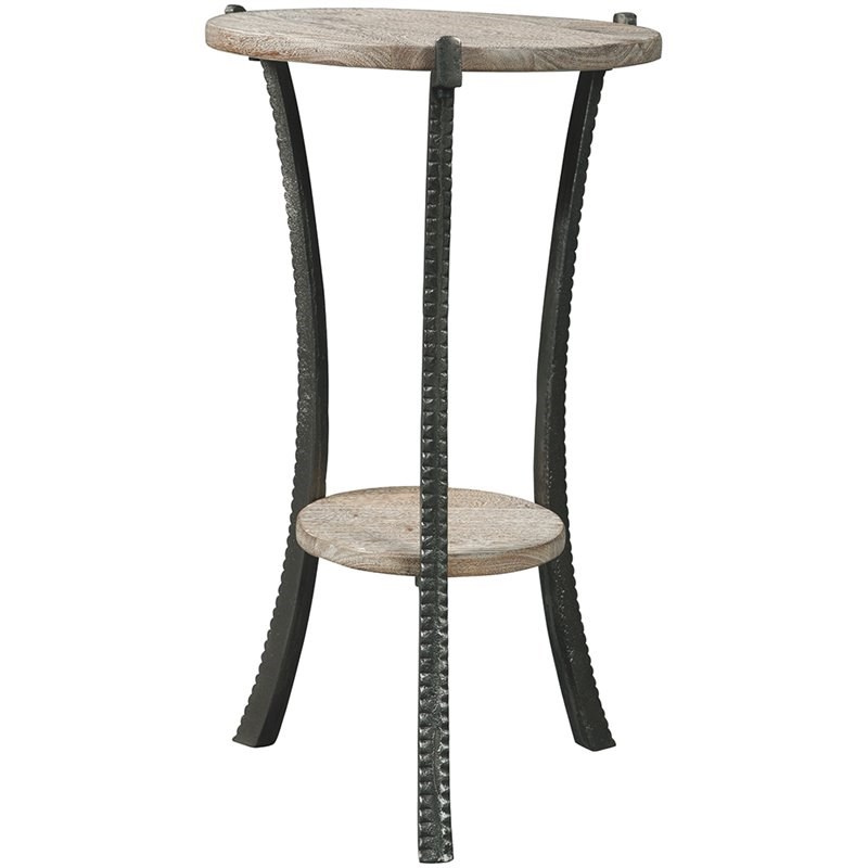 Ashley Enderton Accent End Table in Whitewash and Pewter