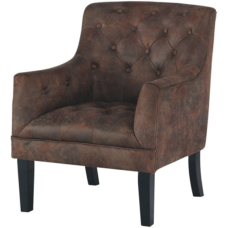 Ashley Drakelle Tufted Accent Chair in Mahogany