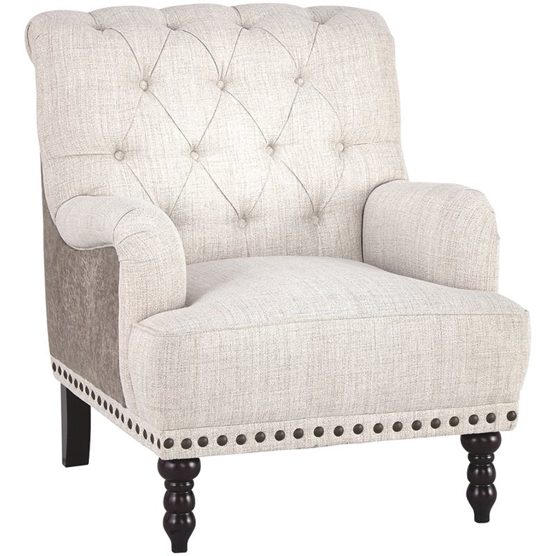 ashley tartonelle tufted accent chair with nailhead trim