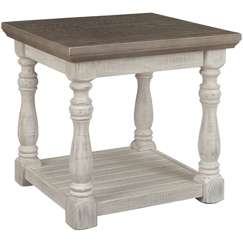 Ashley Furniture Havalance End Table in Gray and White