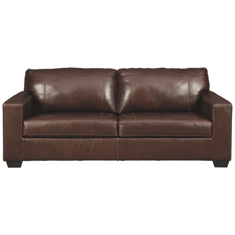 Signature Design by Ashley Morelos Leather Sofa in Chocolate Homesquare