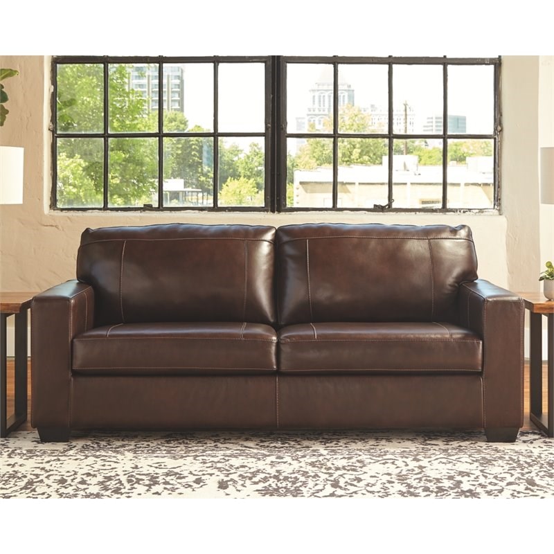 Signature Design by Ashley Morelos Leather Queen Sleeper Sofa in