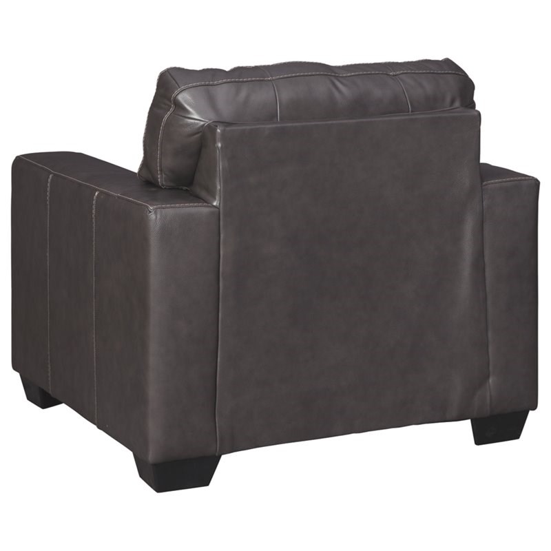 Signature Design by Ashley Morelos Leather Accent Chair in Gray
