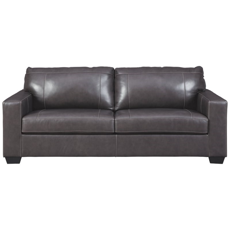 Signature Design by Ashley Morelos Leather Queen Sleeper Sofa in Gray