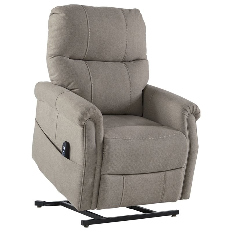 Signature Design by Ashley Markridge Power Lift Recliner in Gray