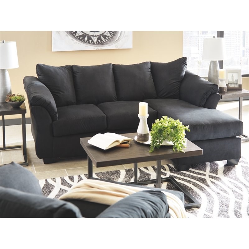 Signature Design by Ashley Darcy Right Facing Sectional Sofa in Black