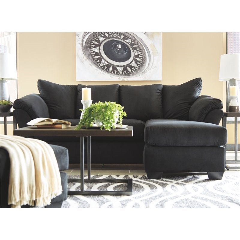 Signature Design by Ashley Darcy Right Facing Sectional Sofa in Black