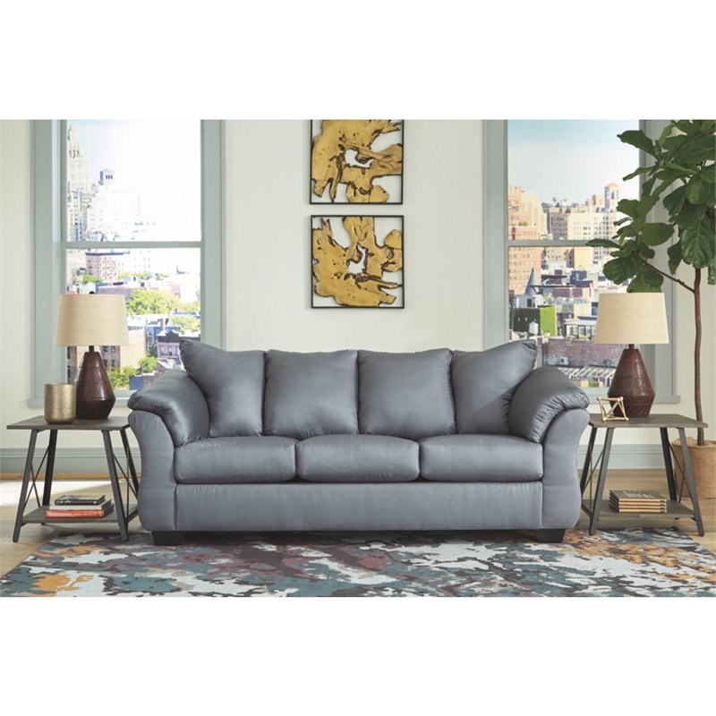Signature Design by Ashley Darcy Full Sleeper Sofa in Steel | Homesquare