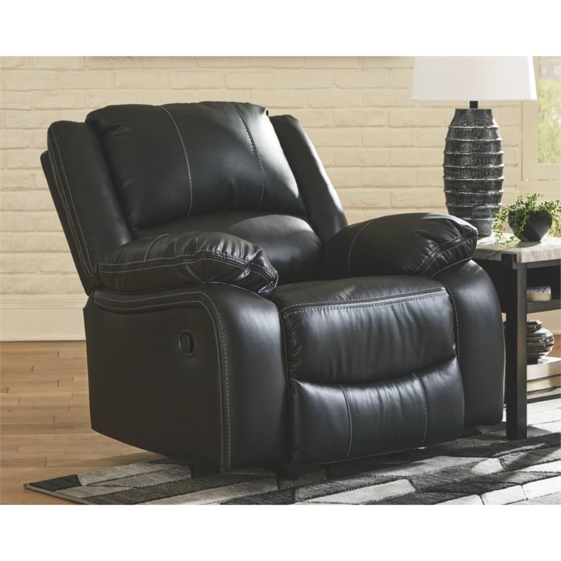 Signature Design By Ashley Calderwell Rocker Recliner In Black | Homesquare