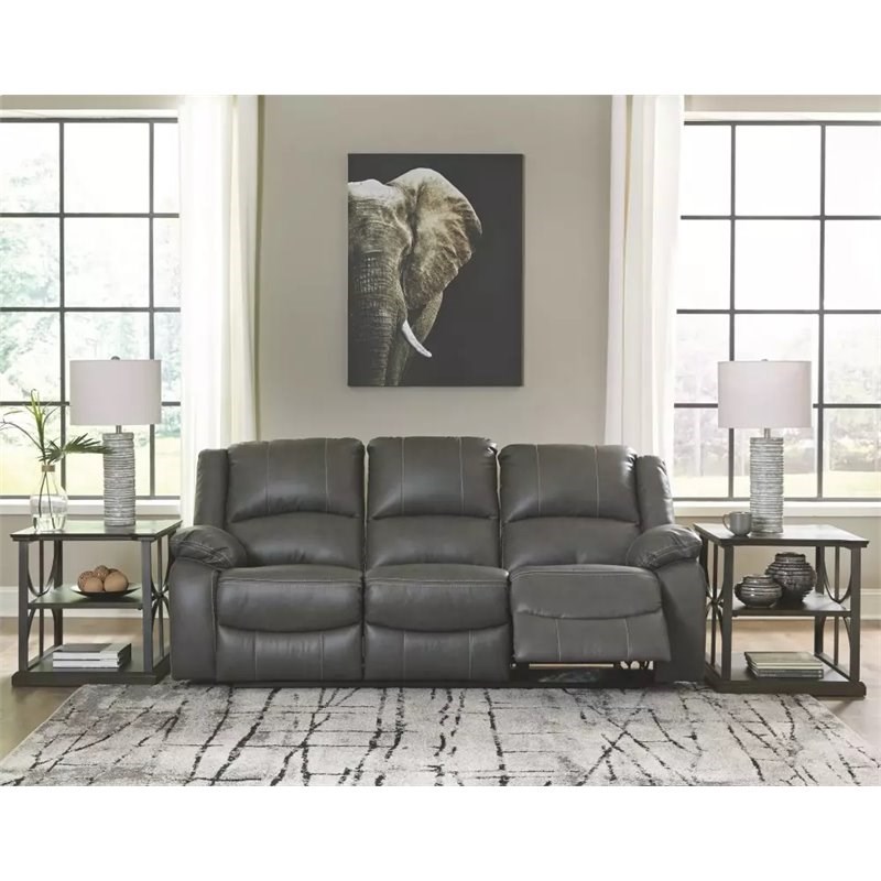 Signature Design by Ashley Calderwell Power Reclining Sofa in Gray