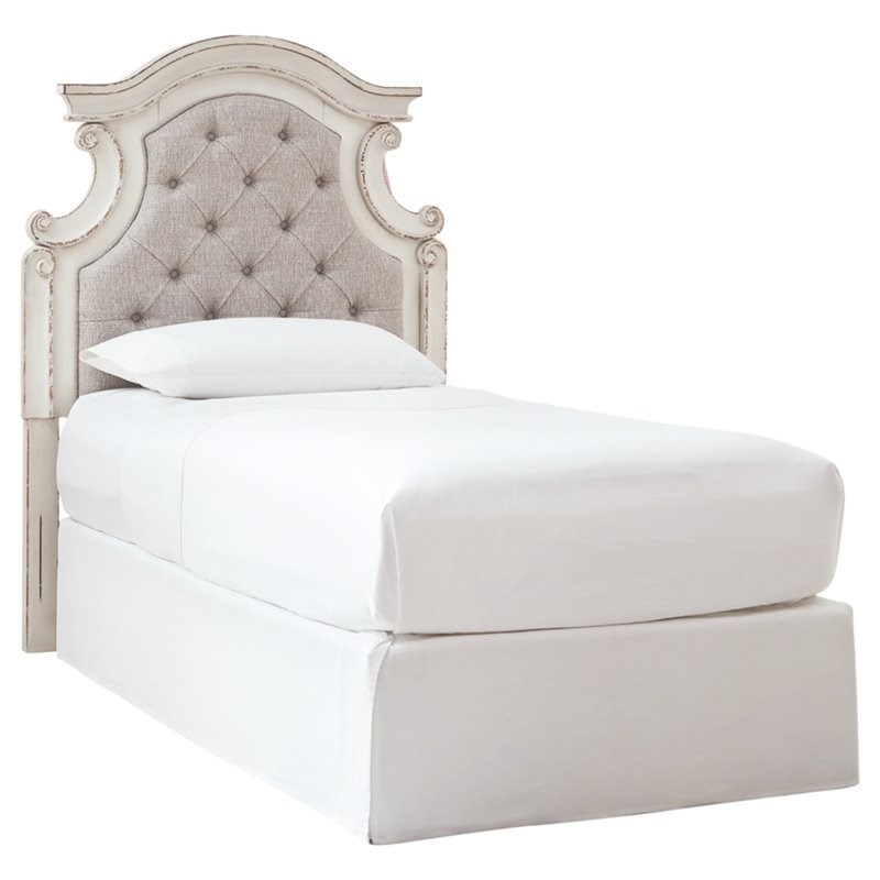 Signature Design by Ashley Realyn Twin Upholstered Panel Headboard in White