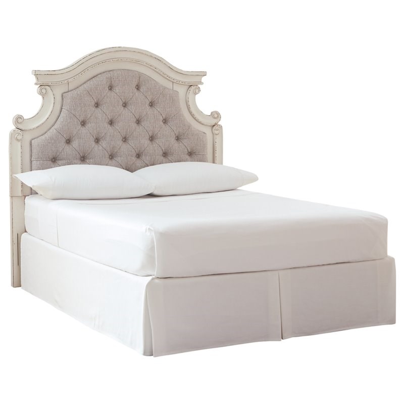 Signature Design by Ashley Realyn Full Upholstered Panel Headboard in White