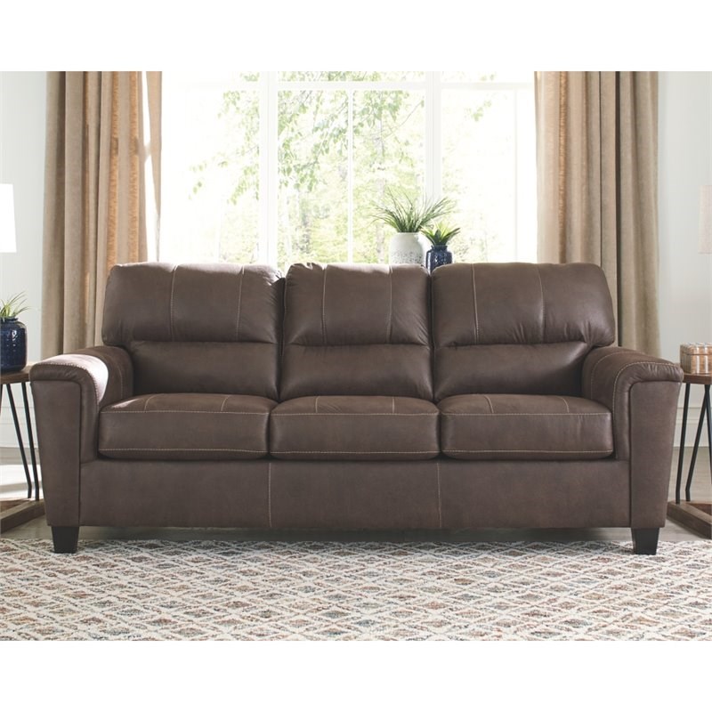 Signature Design by Ashley Navi Queen Sleeper Sofa in Chestnut | Homesquare