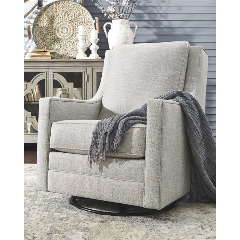 signature design by ashley kambria swivel glider accent chair in frost ...