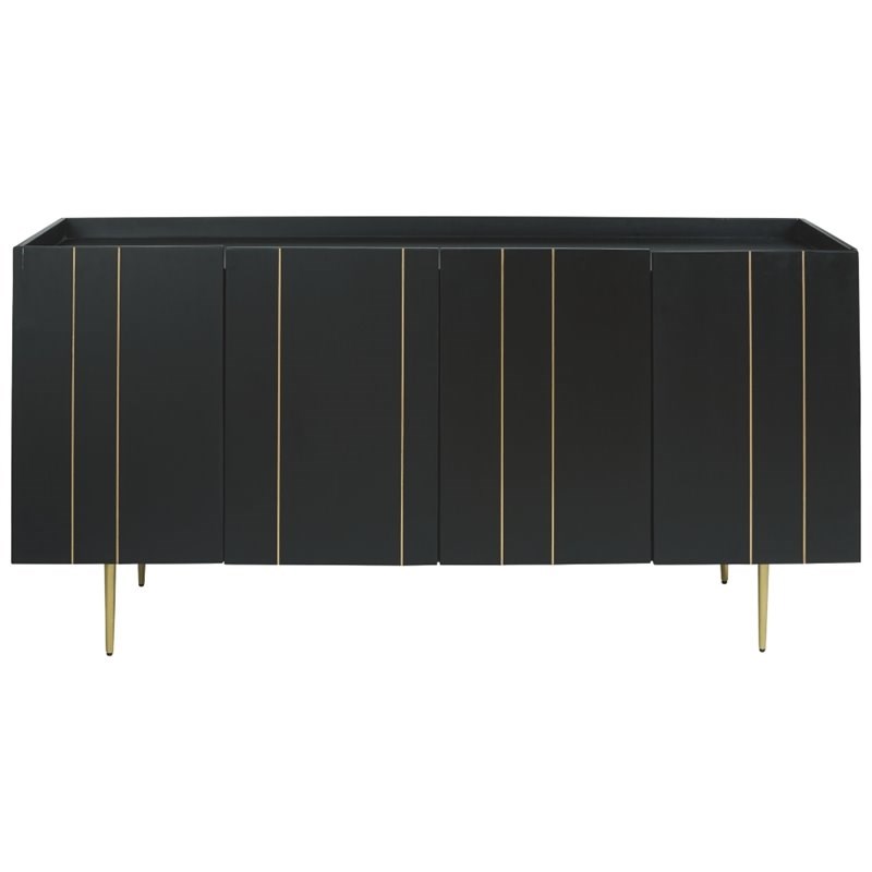 Signature Design by Ashley Brentburn Accent Cabinet in Black and Gold