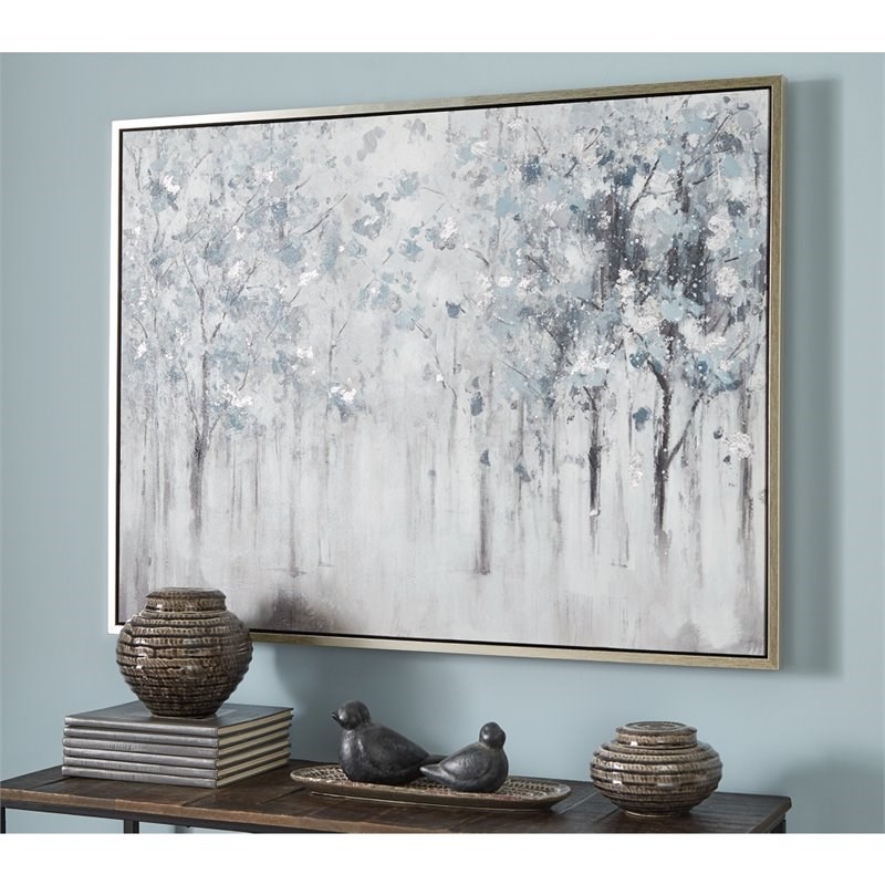 Signature Design by Ashley Breckin Wall Art in Blue Gray and White