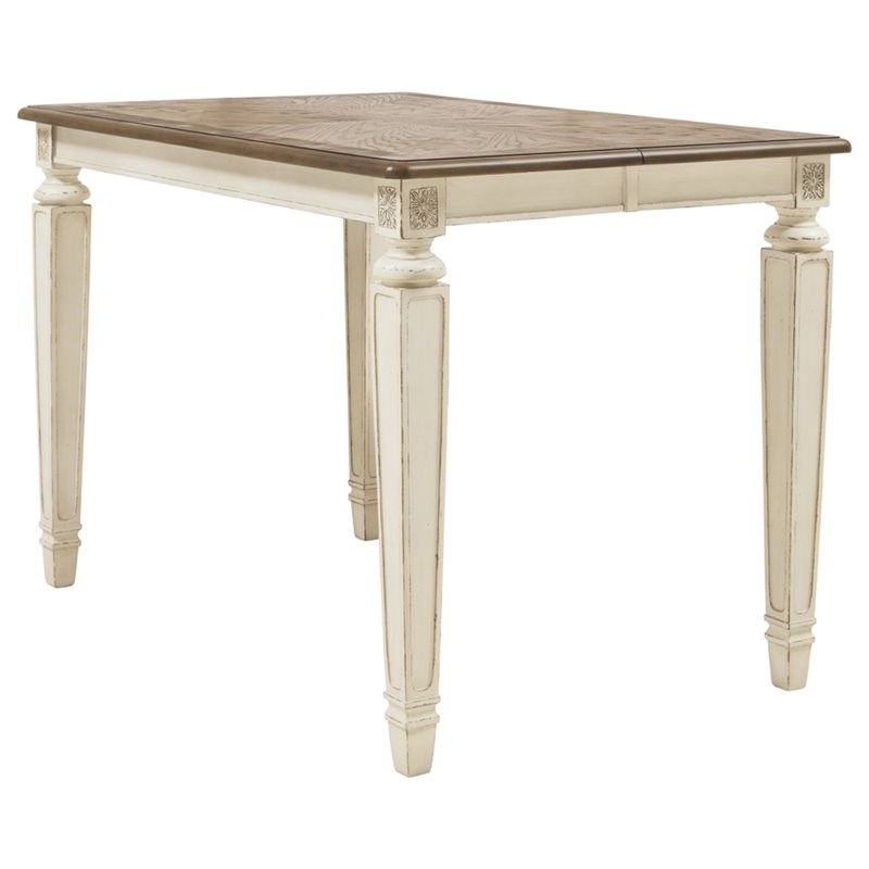signature design by ashley realyn square extension dining table in two