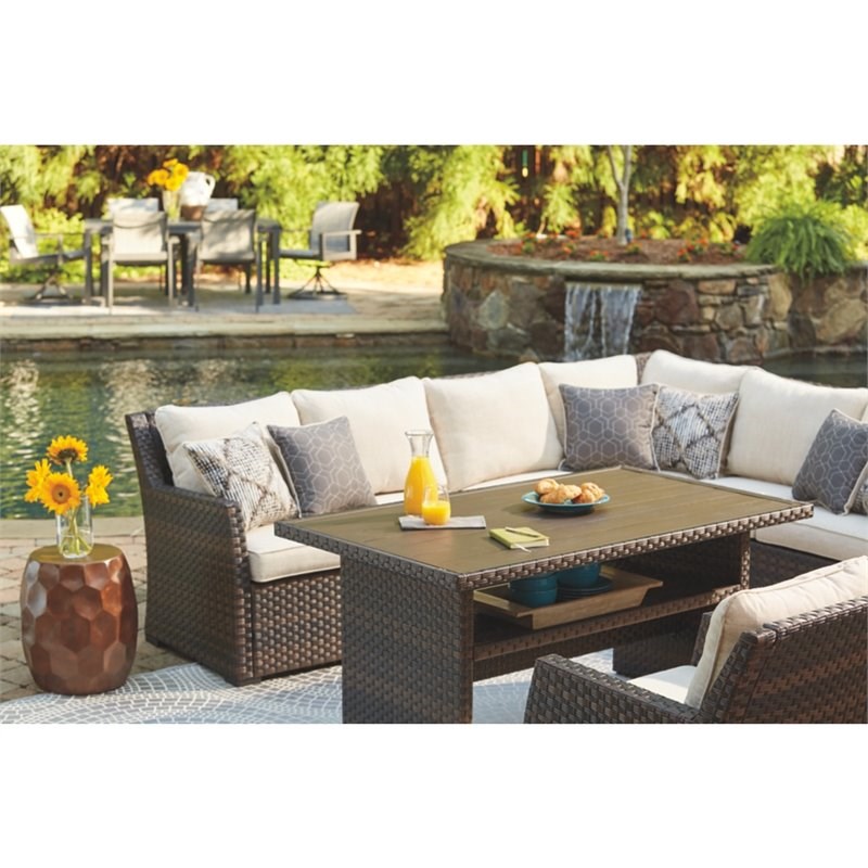 Signature Design by Ashley Easy Isle 3 Piece Outdoor Sectional Set in ...