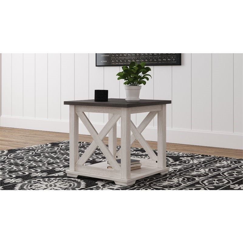 Signature Design by Ashley Dorrinson Square End Table in Two Tone