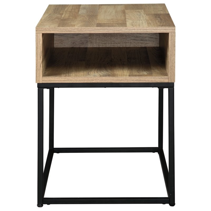 Ashley Furniture Gerdanet Rectangular Engineered Wood End Table in Natural