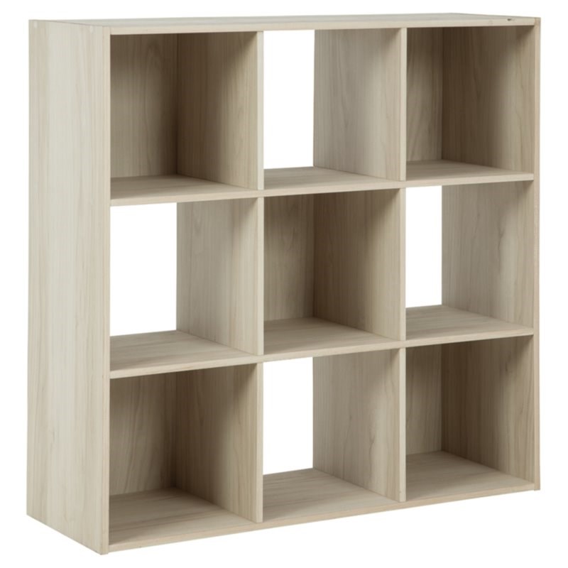 Ashley Furniture Socalle Nine Cube Engineered Wood Organizer in Natural