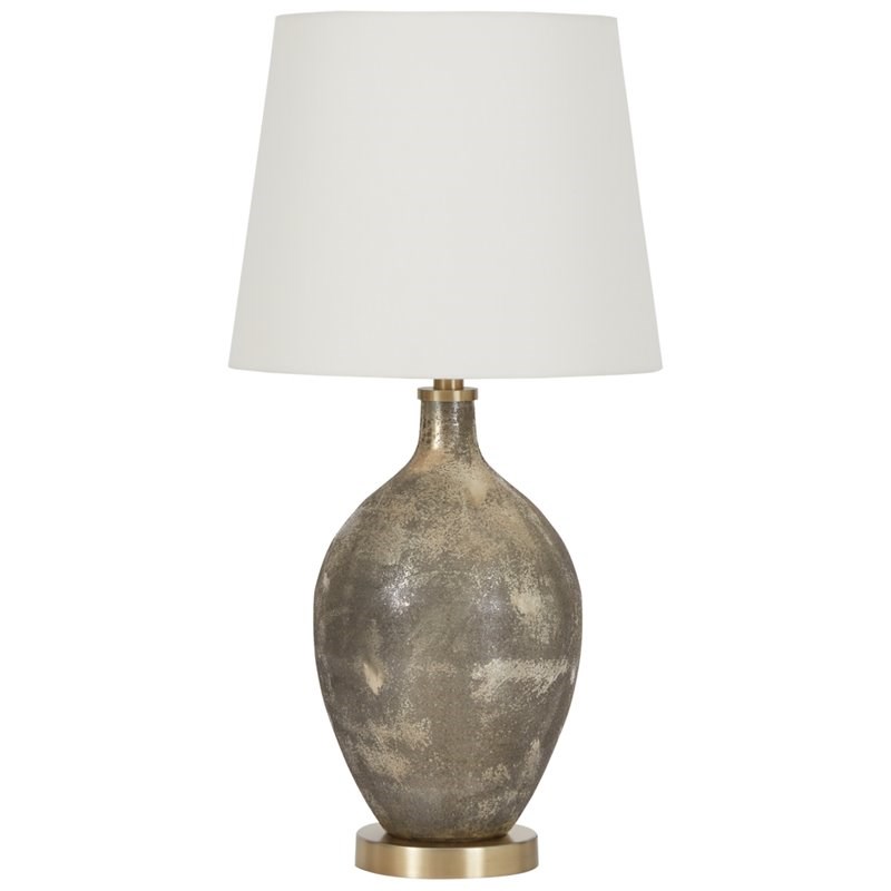 Ashley Furniture Jemarie Single Glass Table Lamp in Gold & Gray
