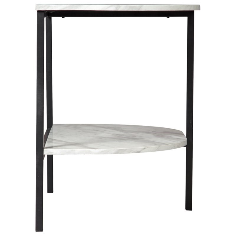 Ashley Furniture Donnesta Engineered Wood Side End Table in Gray & Black