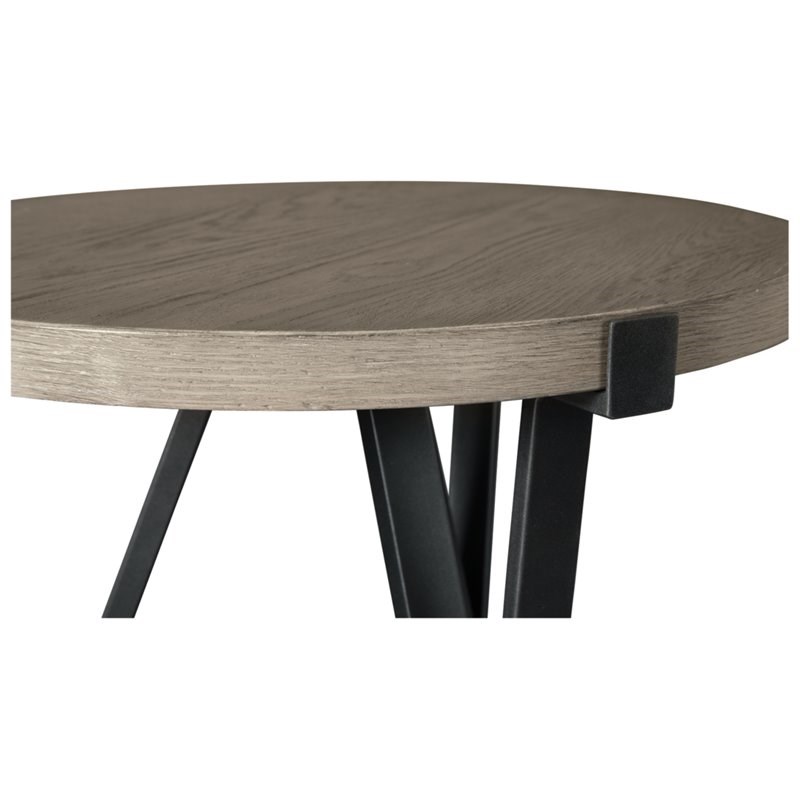 Ashley Furniture Zontini Engineered Wood Round End Table in Light Brown