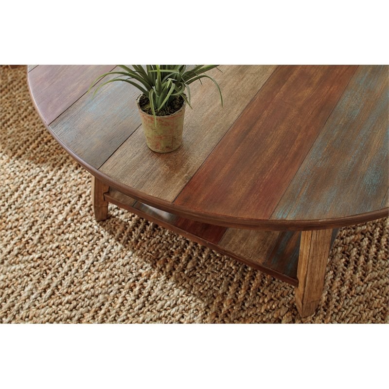 Ashley Furniture Raebecki Wood Occasional Table Set in Multi-Color - Set of 3