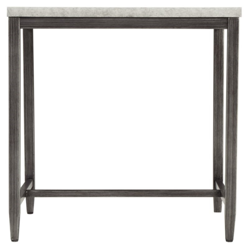 Ashley Furniture Shybourne Metal Square End Table in Light Gray
