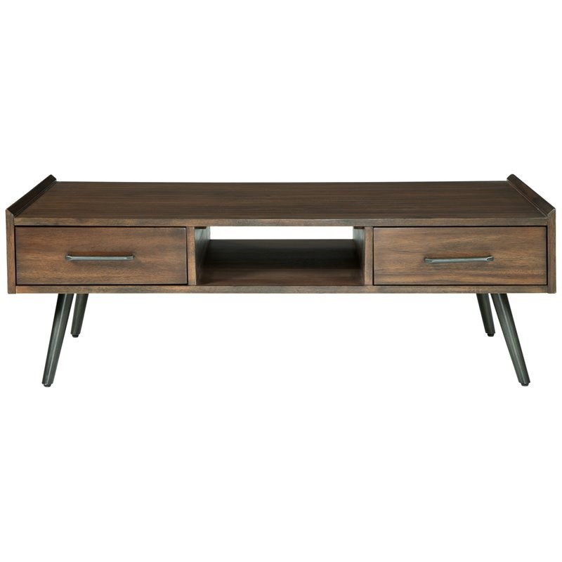 Ashley Furniture Calmoni Rectangular Engineered Wood Cocktail Table in Brown