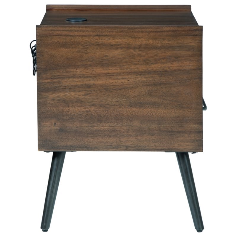 Ashley Furniture Calmoni Square Engineered Wood End Table in Brown