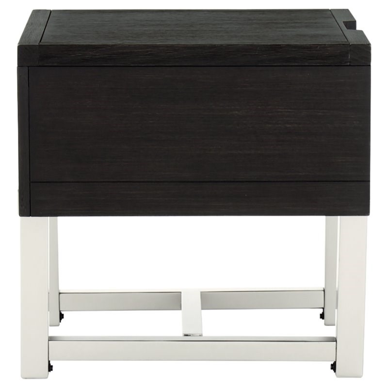 Ashley Furniture Chisago Black Rectangular Wood End Table in Black