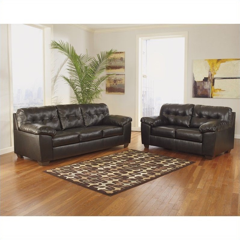 signature design by ashley alliston leather sofa in brown 2010138