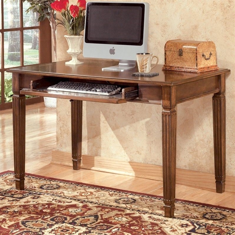 Ashley Furniture Hamlyn Small Office Leg Desk in Brown