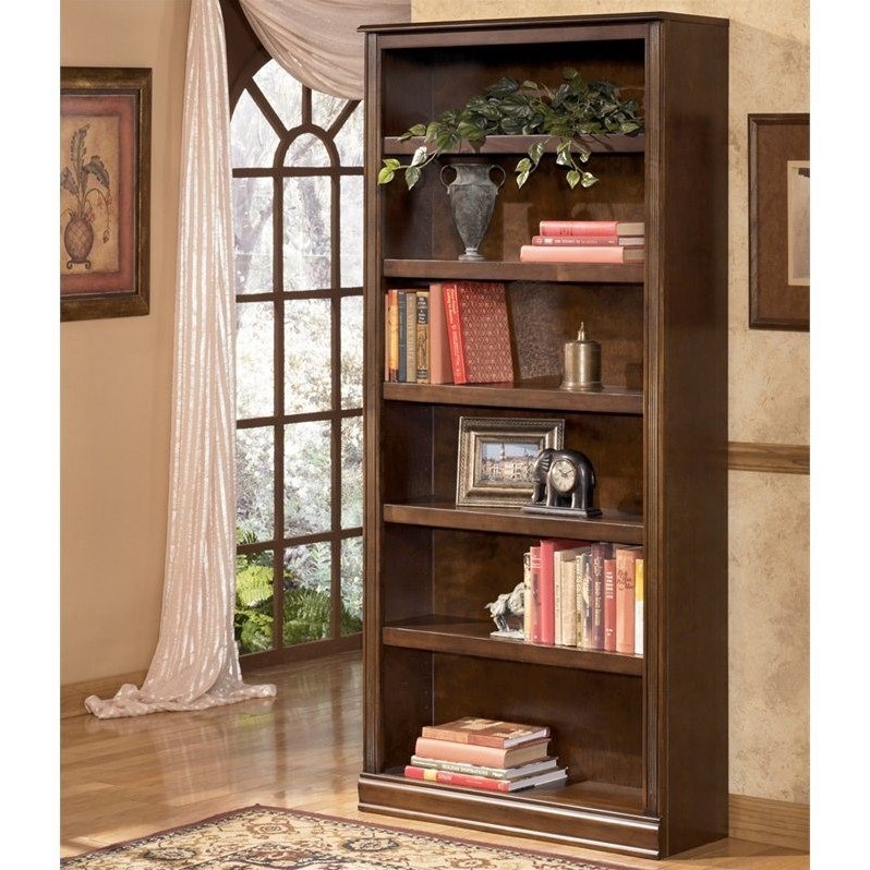 Ashley Furniture Hamlyn 6 Shelf Bookcase in Medium Brown | Homesquare