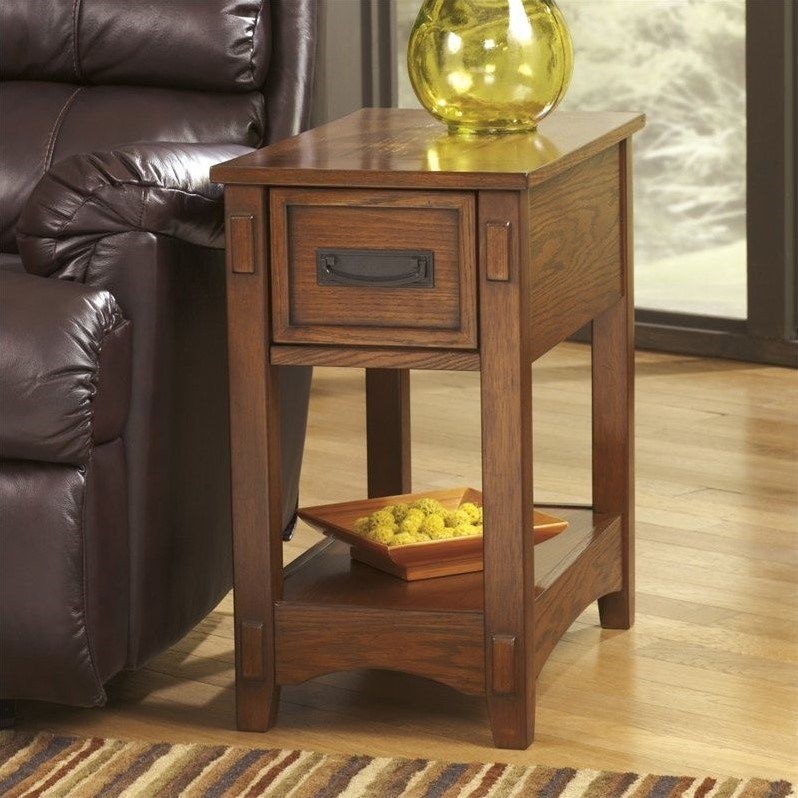 Ashley Furniture Furniture Breegin 1 Drawer End Table in Brown