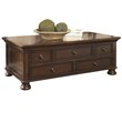 Ashley Furniture Porter Rectangular Cocktail Table in Rustic Brown