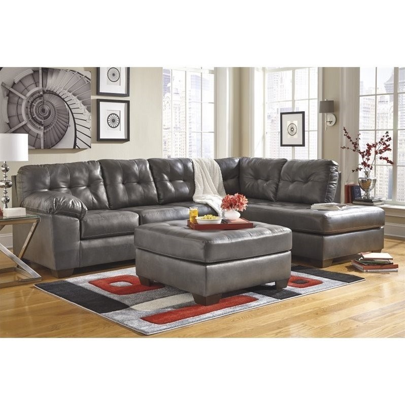 signature design by ashley alliston 2 piece rhf sectional in gray ...