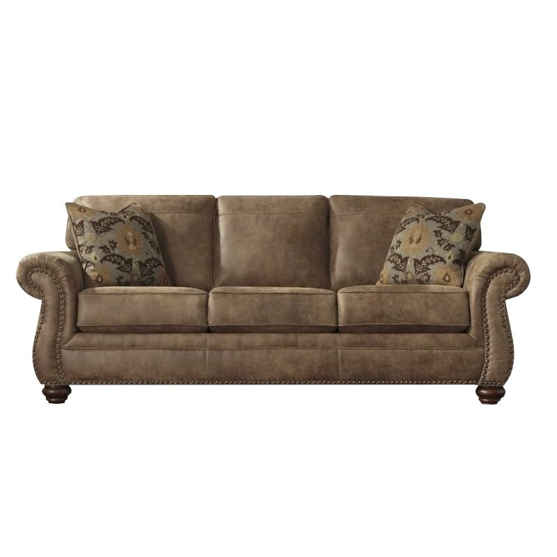 Signature Design by Ashley Larkinhurst Faux Leather Sofa in Earth Homesquare