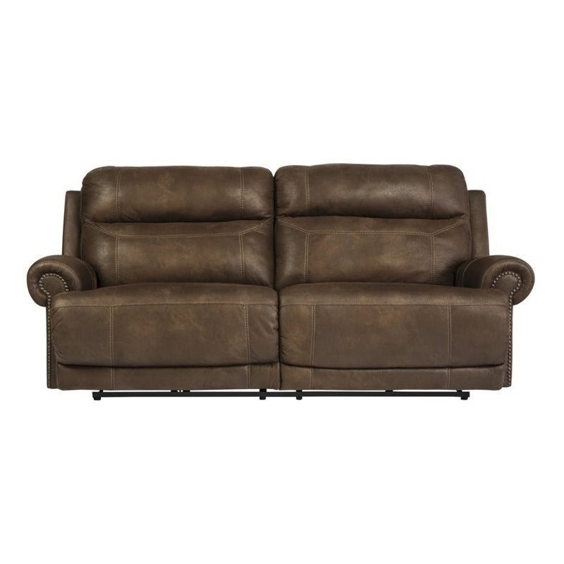 ashley furniture austere 2 seat faux leather reclining sofa in brown 3840081