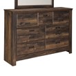 Ashley Furniture Quinden 7 Drawer Wood Dresser in Dark Brown