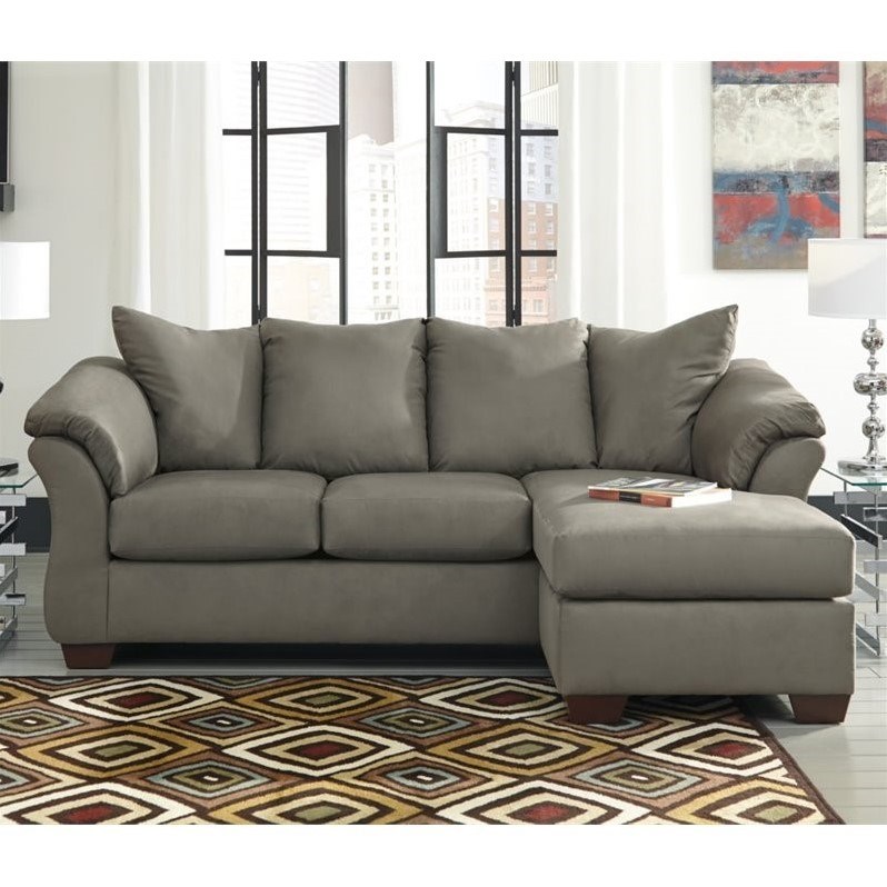 Ashley Furniture Darcy Fabric Chaise Sofa in Cobblestone Homesquare