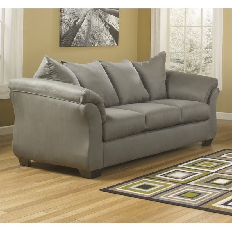 Ashley Furniture Darcy Fabric Full Size Sleeper Sofa in Cobblestone