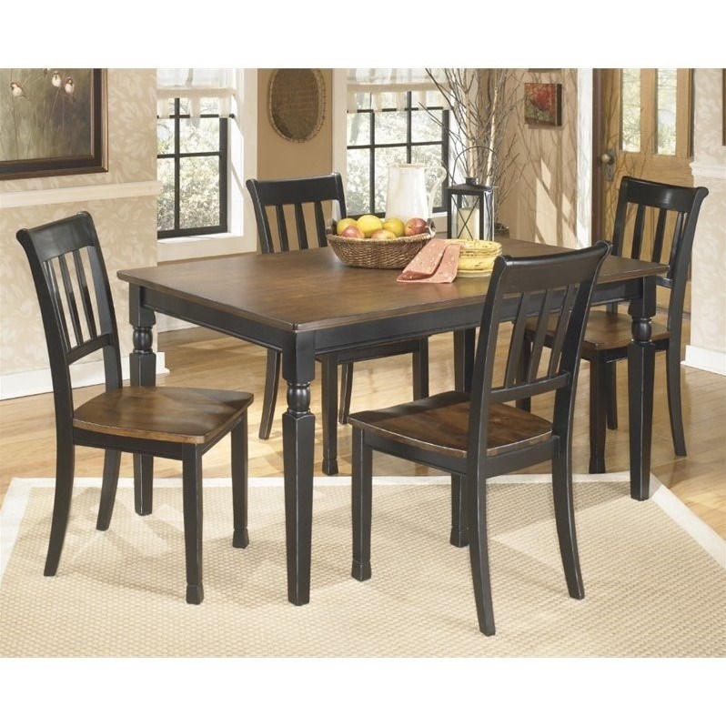 Ashley Owingsville 5 Piece Dining Set in Black and Brown