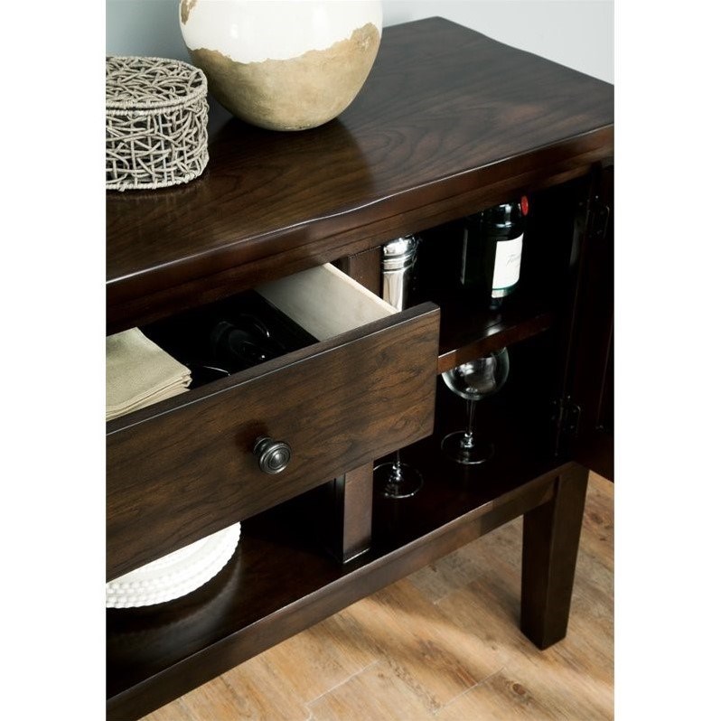 Ashley Haddigan Buffet Table in Dark Brown Homesquare