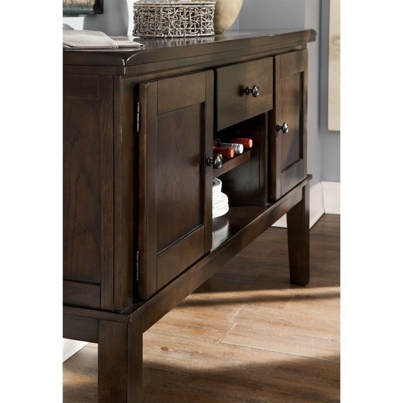 Ashley Haddigan Buffet Table in Dark Brown Homesquare