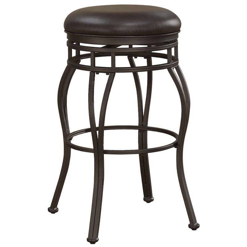 Villa 34 Backless Tall Bar Stool In, Vila Faux Leather Brown Counter Stool Set Of 2